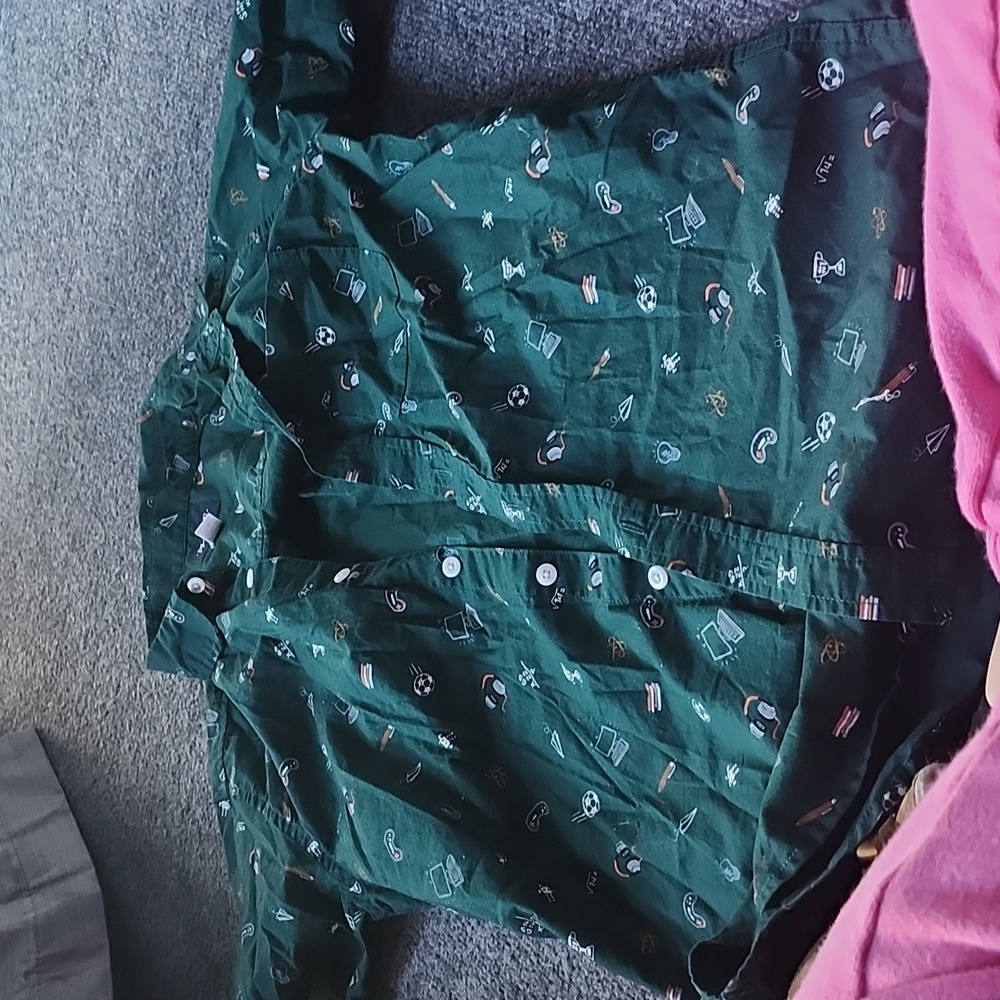 Green Button Up